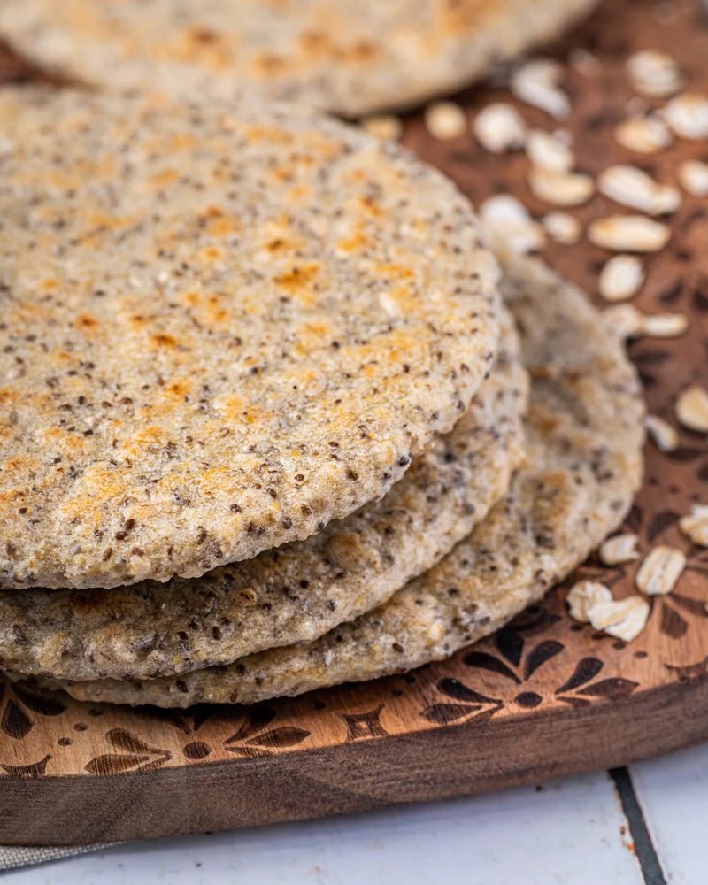 Arepas superfood: preparada con avena, linaza y chía