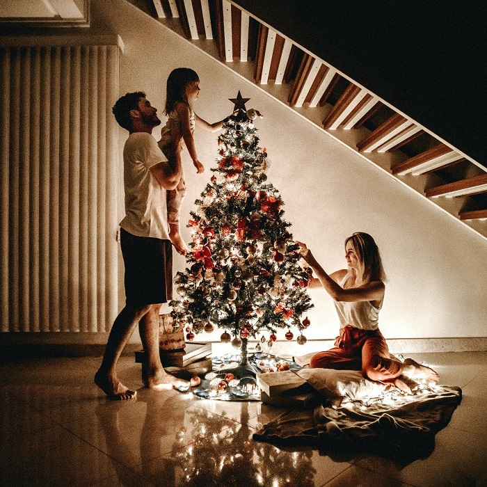 hogar y familia en Navidad