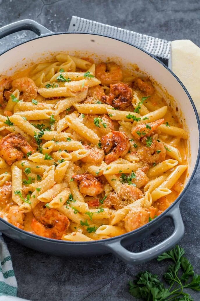 pasta con camarones